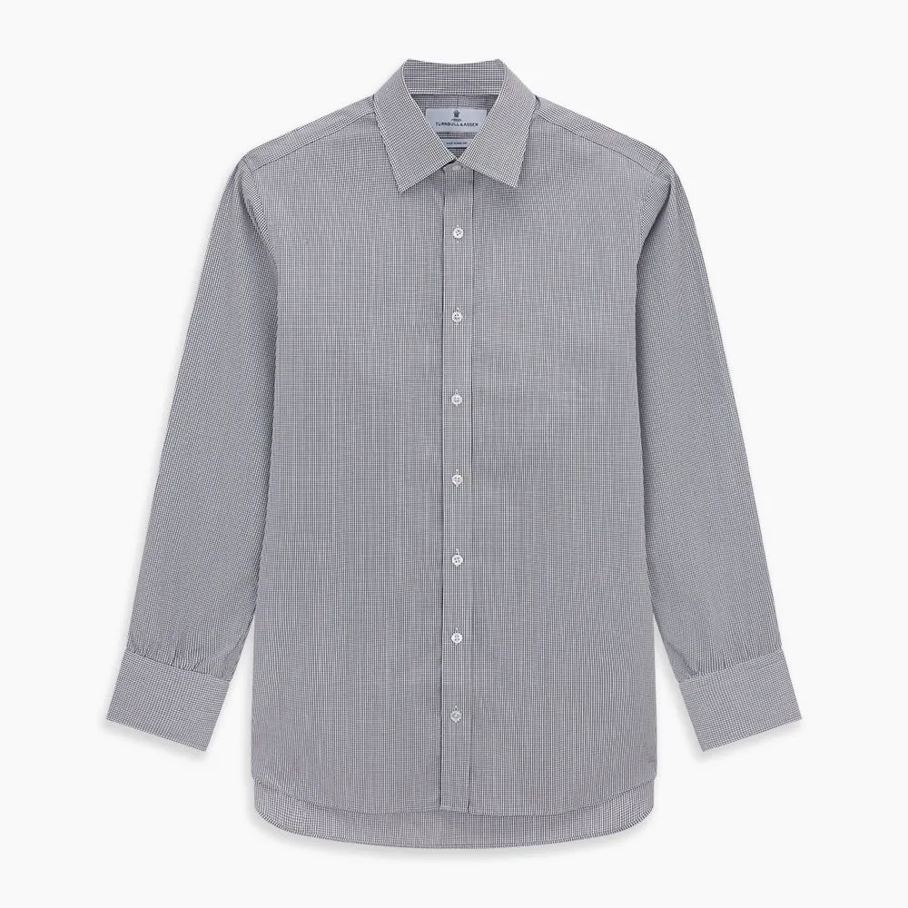 Dark Blue and White Graph Check Mayfair Shirt