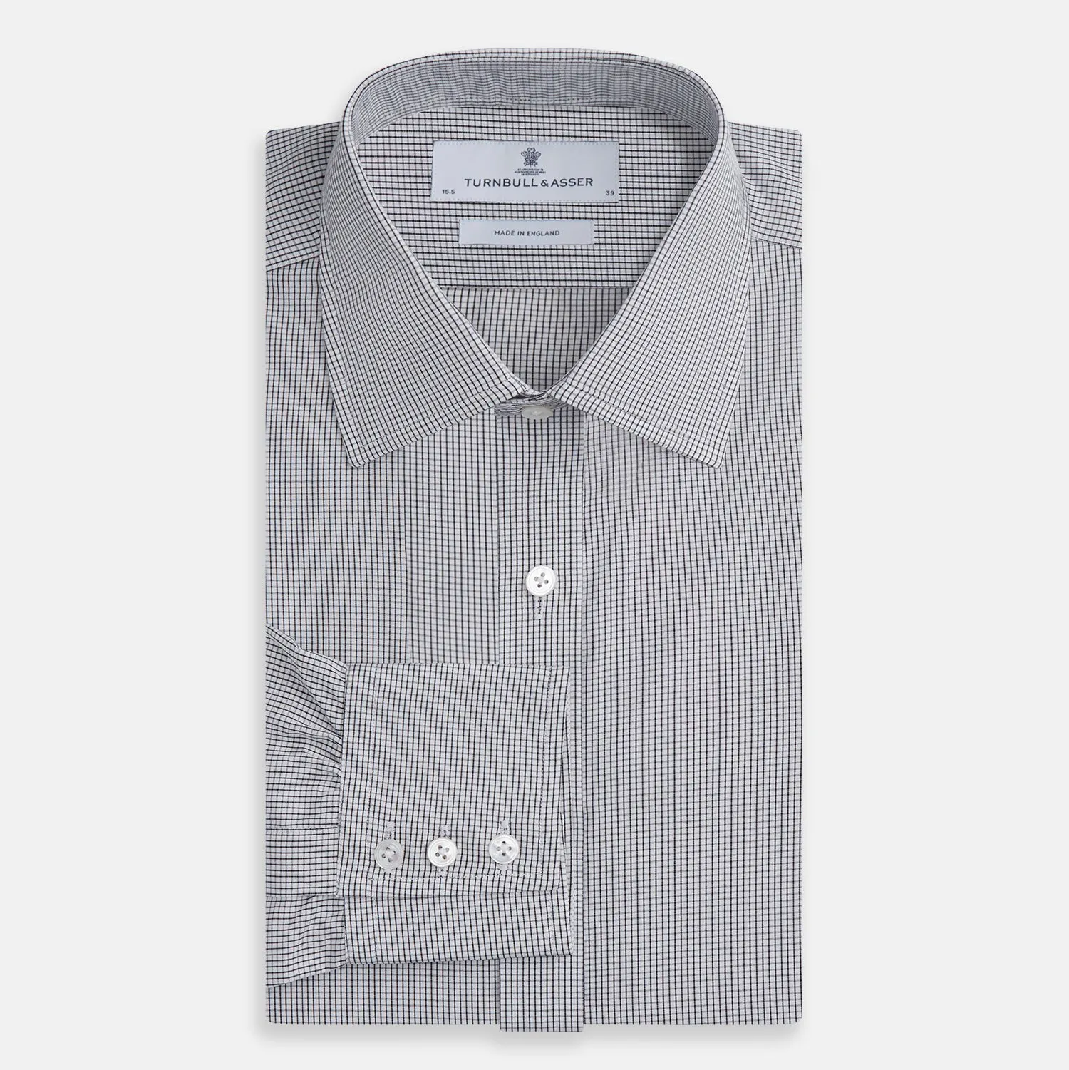 Dark Blue and White Graph Check Mayfair Shirt