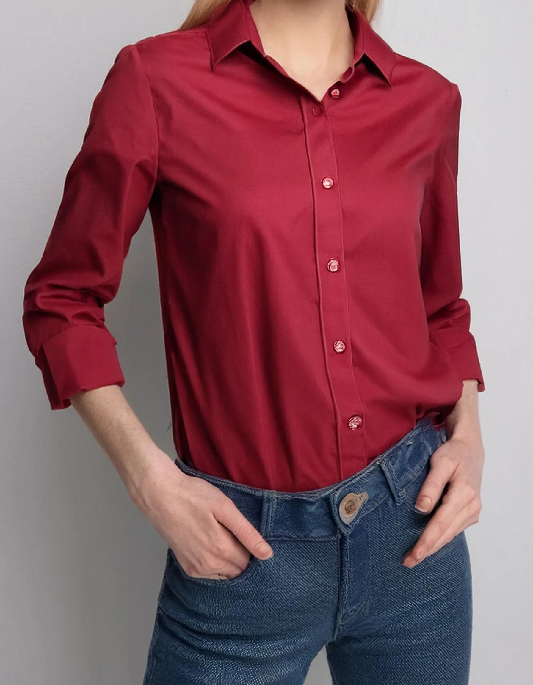 Deep Red Classic Dress Shirt