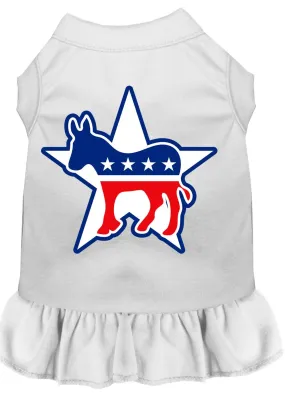 Democrat Screen Print Dress White Sm (10)