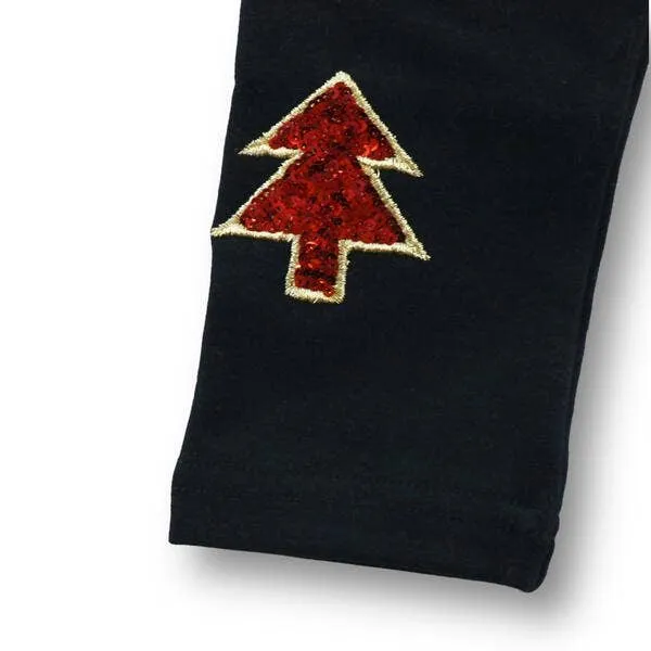 DOE Black Sequin Christmas Tree Legging