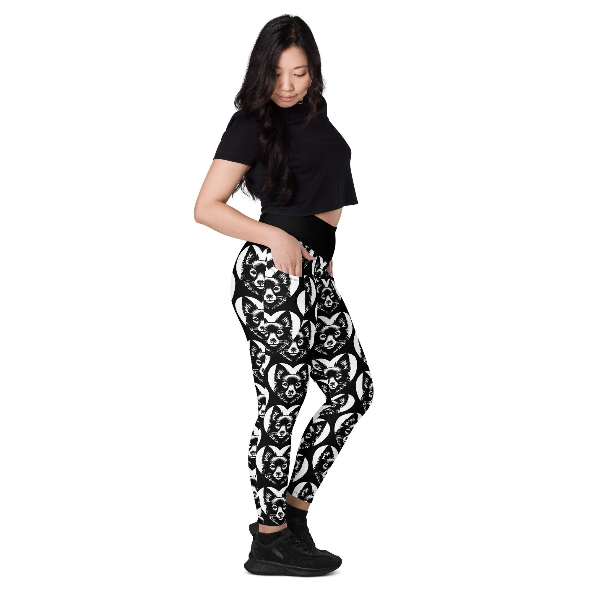 DOG BREED LEGGINGS with pockets - SCHIPPERKE - HERTTAHOUND