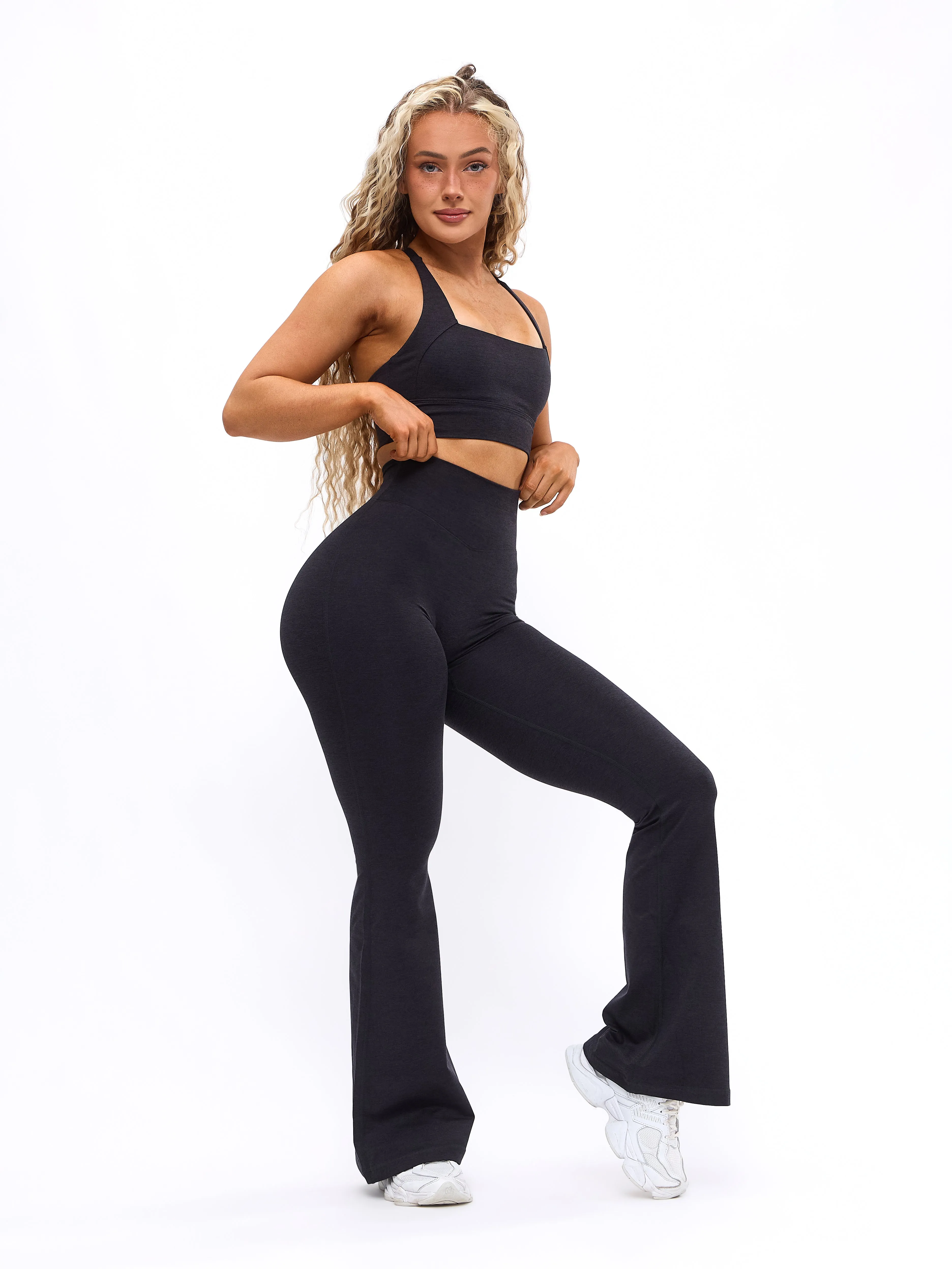 Dream Heather Flare Legging - Onyx Black Heather