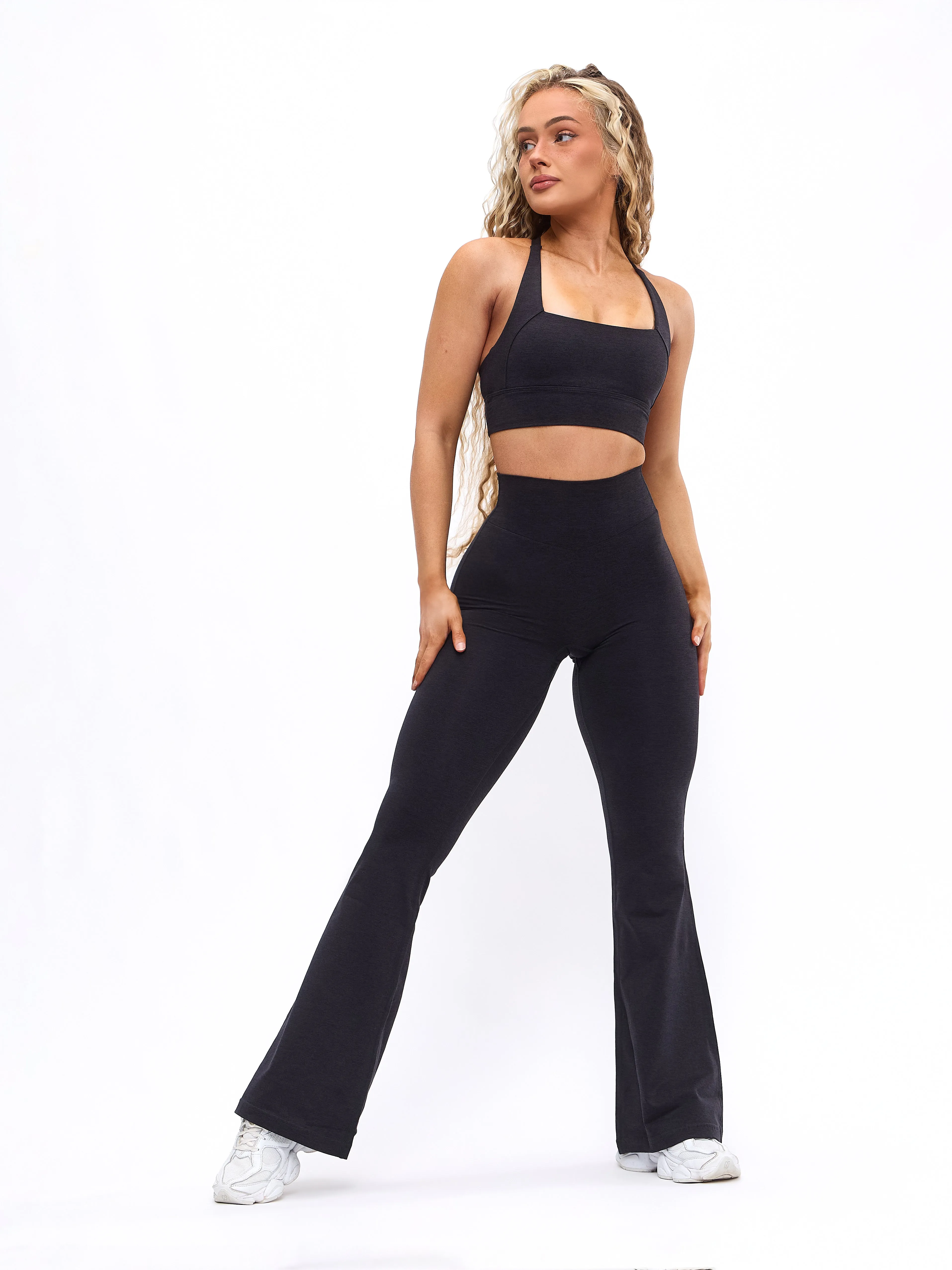 Dream Heather Flare Legging - Onyx Black Heather