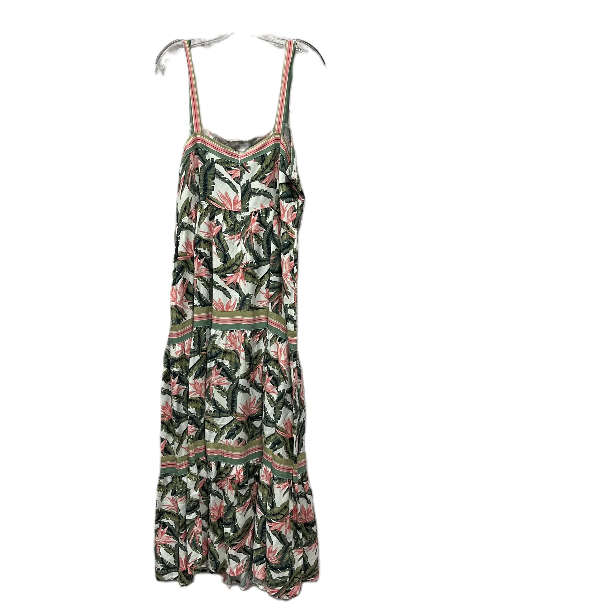 Dress Casual Maxi By Loft In Green & Pink, Size: Xl