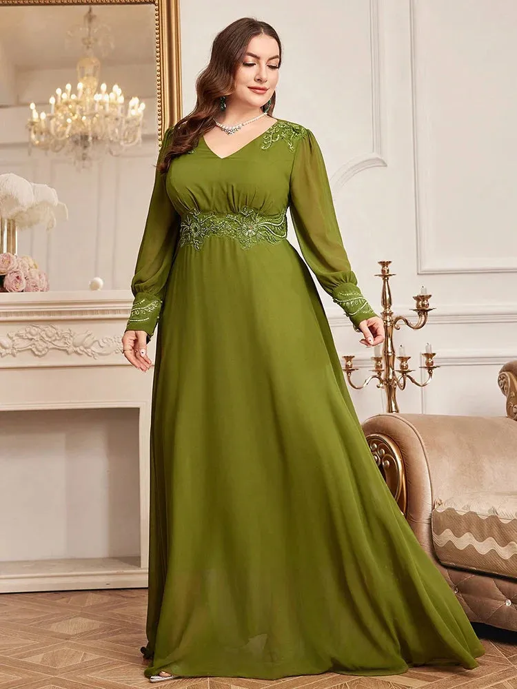 Elegant Long Sleeve Maxi Dress