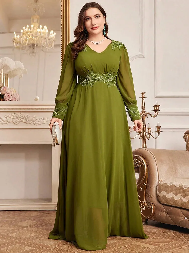 Elegant Long Sleeve Maxi Dress