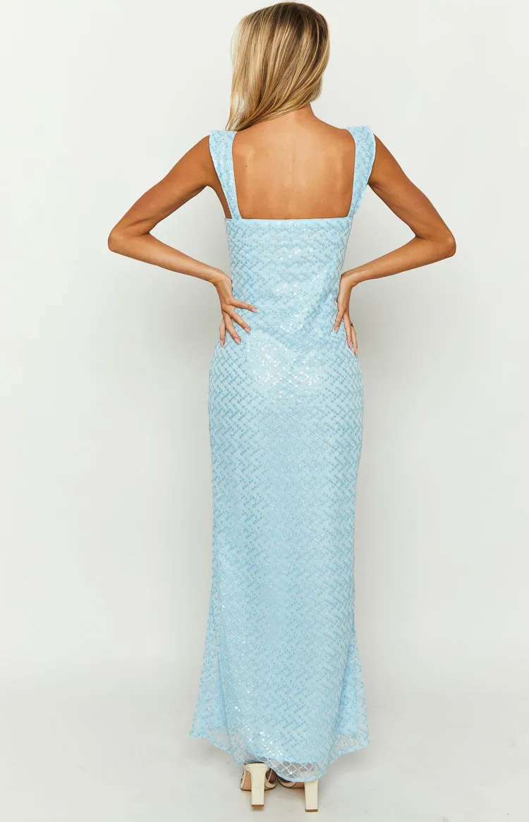 Ella Blue Sequin Maxi Dress