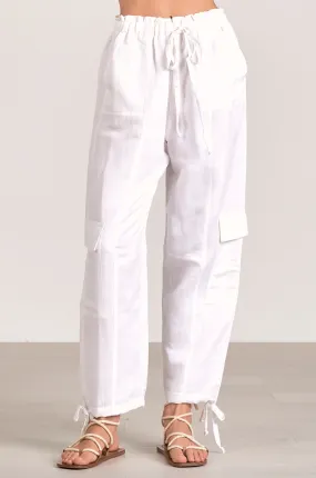 ELN Linen Cargo Pant-Wht