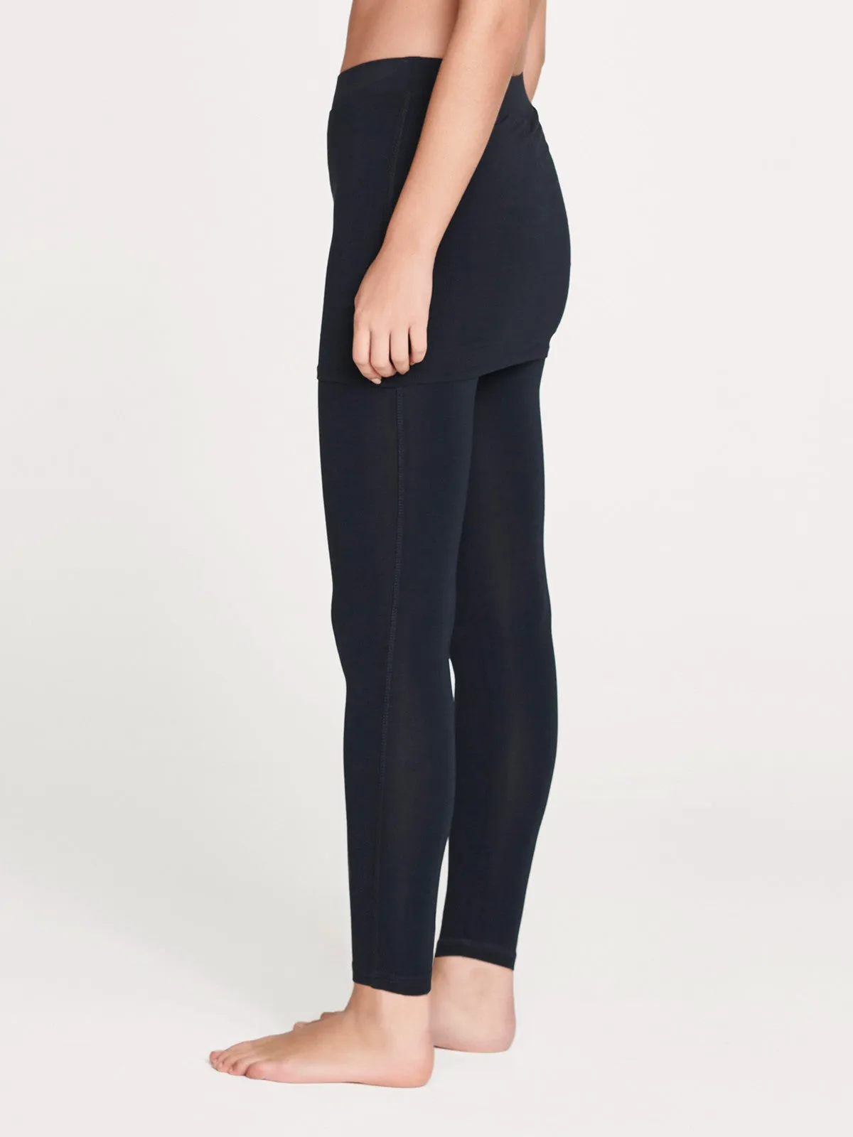 Essential Bamboo Skirt Cover Leggings - Midnight Navy