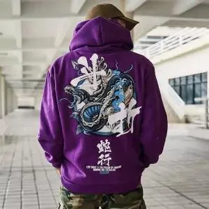 Fashion Boys Cool Men Hip Hop Hoodies Japanese Casual Sweatshirts Streetwear Men Women Loose Pullover Harajuku Devil Hoodie Male