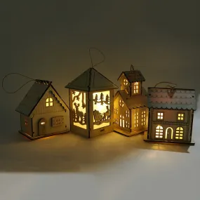 Festival LED Light Wood House Christmas