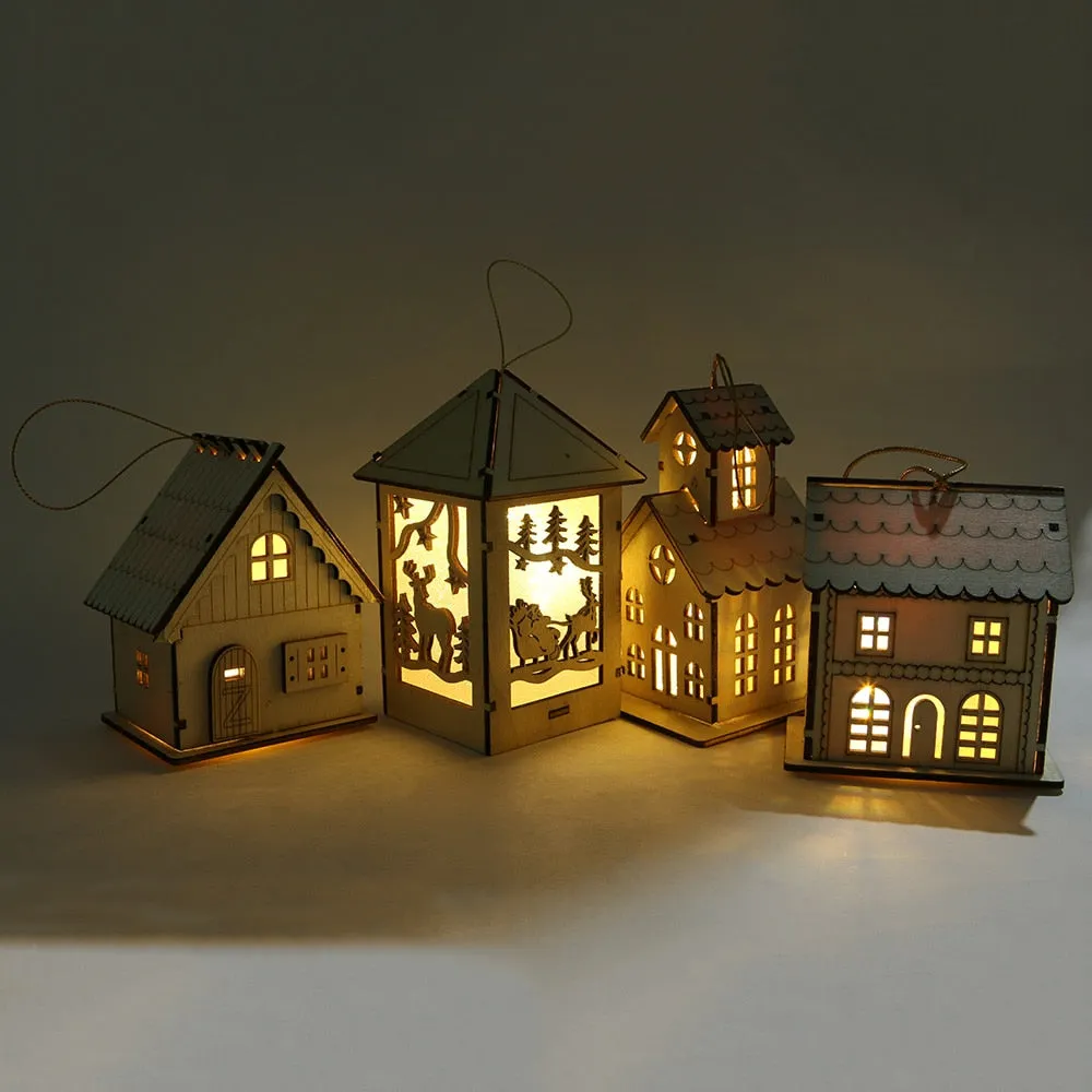 Festival LED Light Wood House Christmas