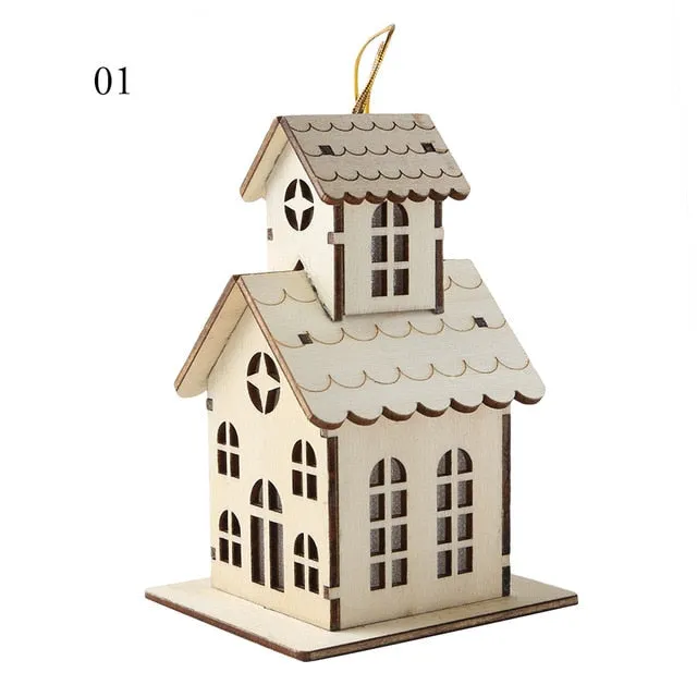 Festival LED Light Wood House Christmas