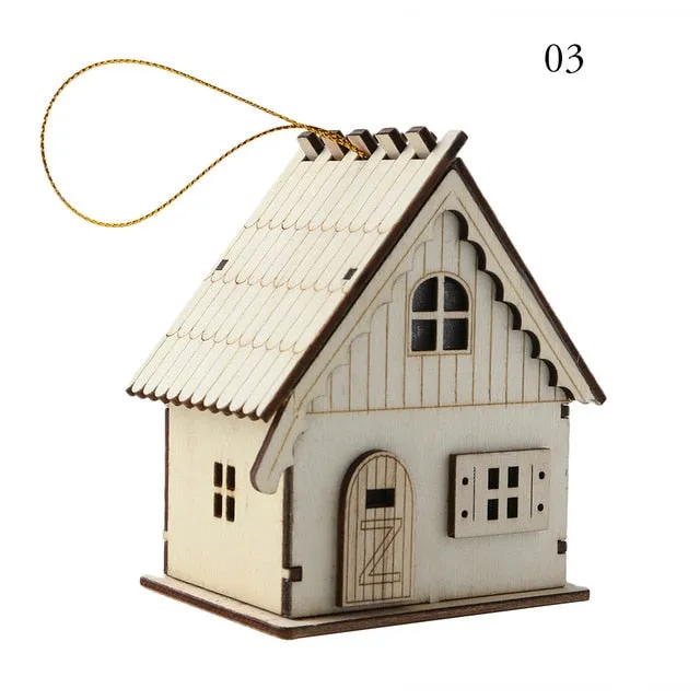 Festival LED Light Wood House Christmas