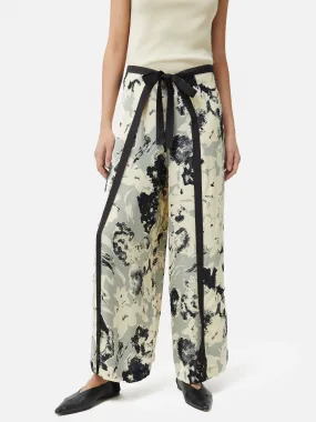 Floral Echo Wrap Trouser | Grey