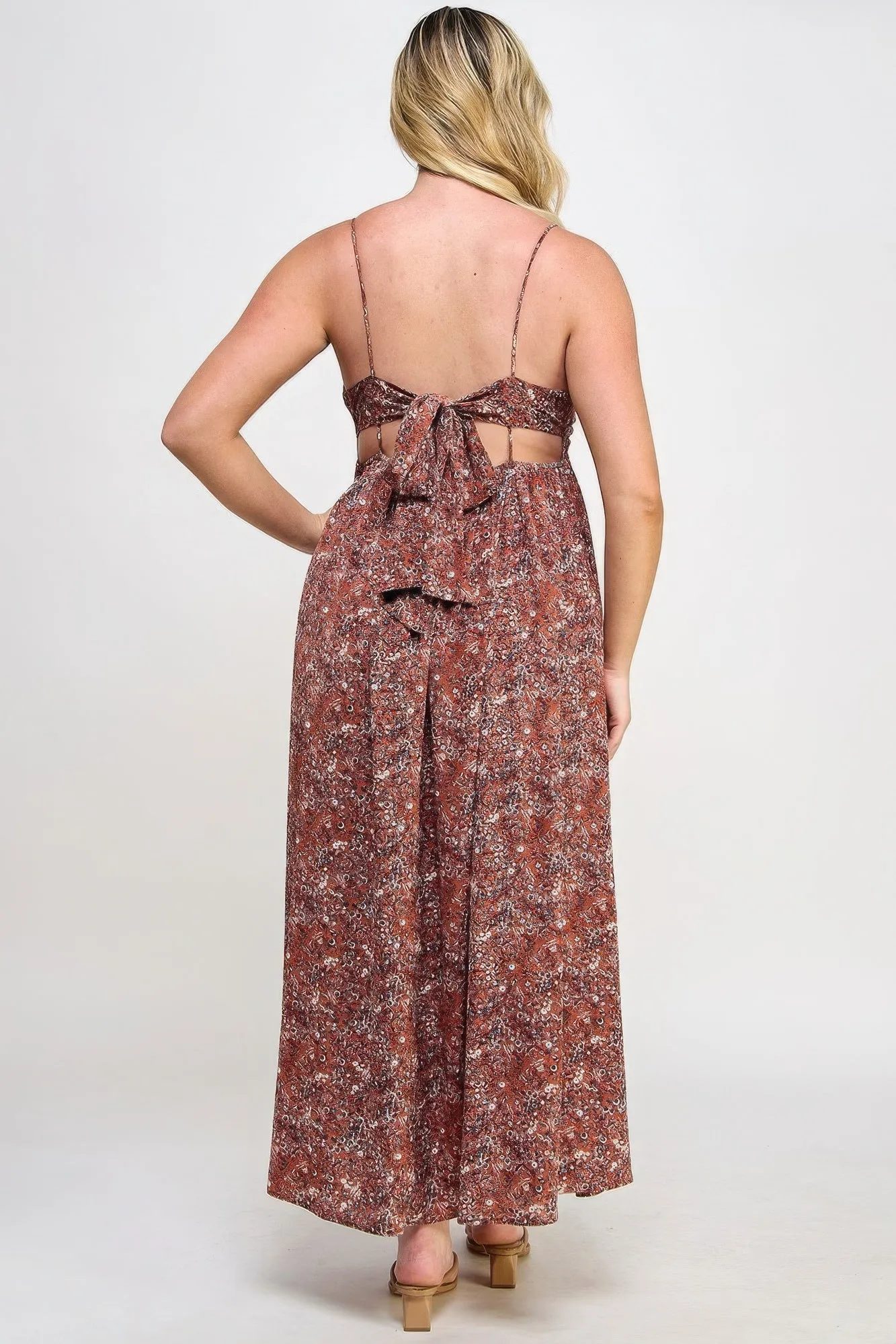 Floral Maxi Dress With Tie Back