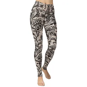 Flower Lace Print Yoga Leggings