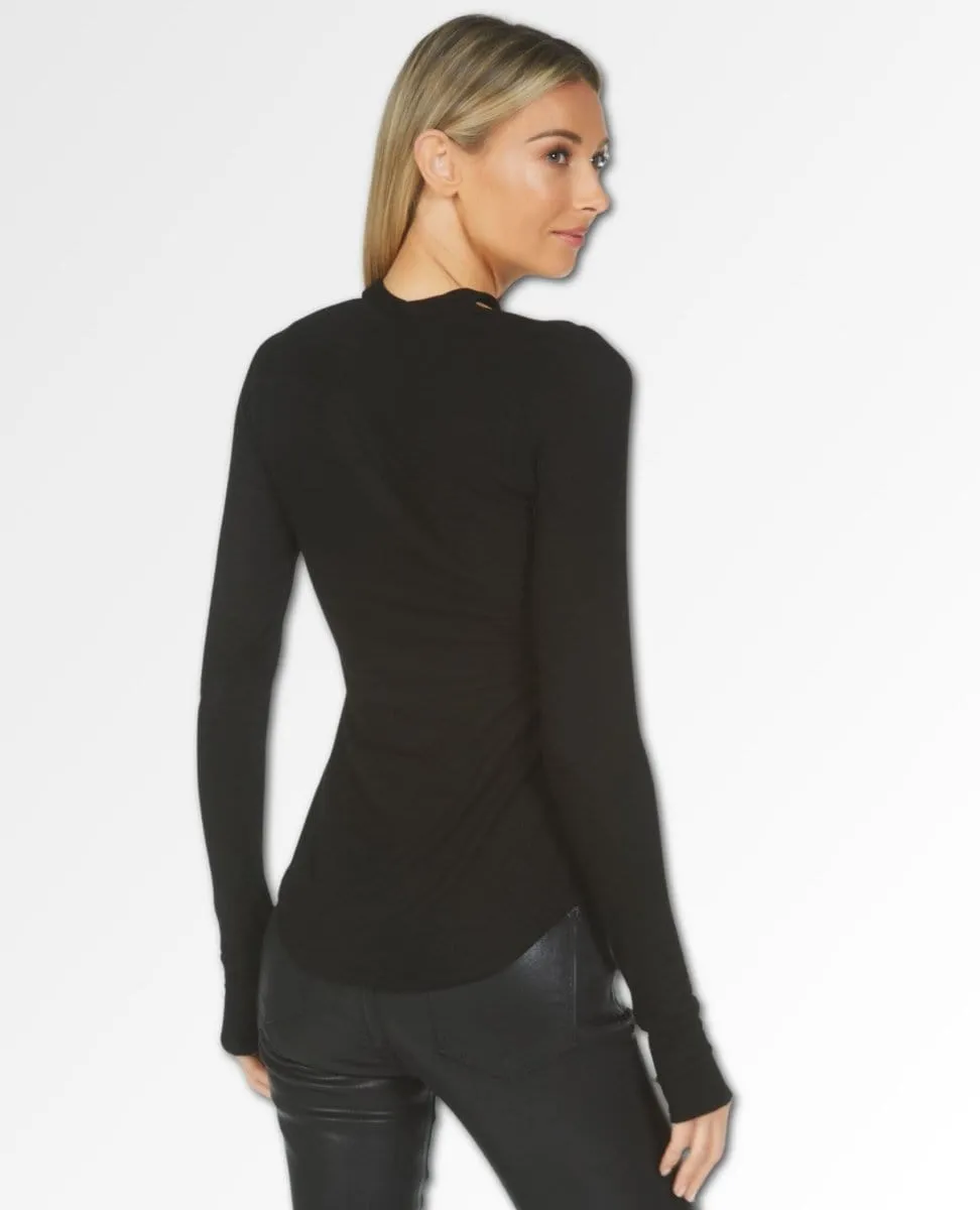 Gael Keyhole Cutout Top Black