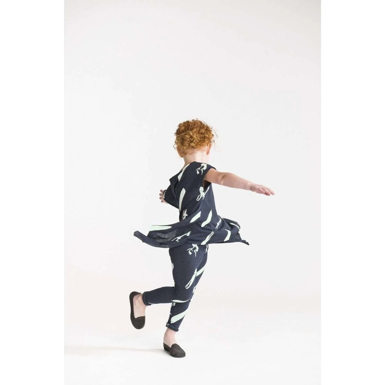 Girls Leggings with Unfinished Print | Indigo OM207