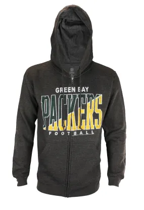 Green Bay Packers NFL Football Mens Split Formation Fleece Hoodie, Gray