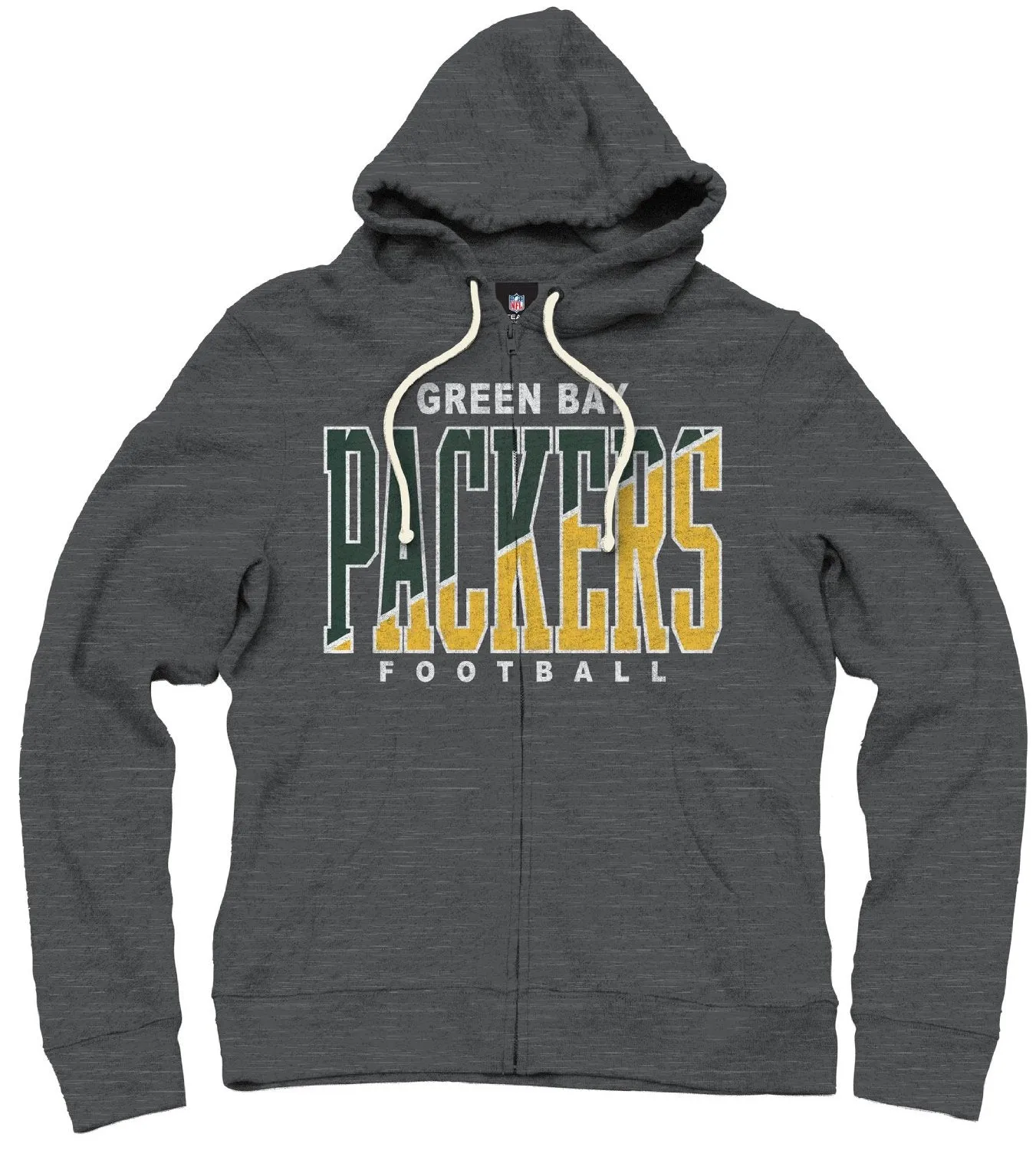 Green Bay Packers NFL Football Mens Split Formation Fleece Hoodie, Gray