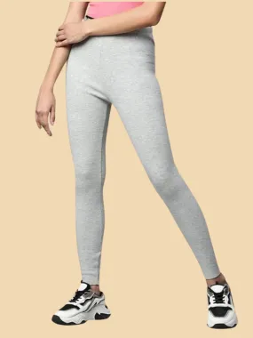 Grey Slim Fit Stretchable Fleece Legging for Winter