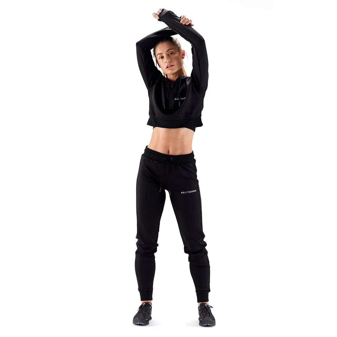 Half Human Ladies Cropped Poly Tracksuit Hoodie