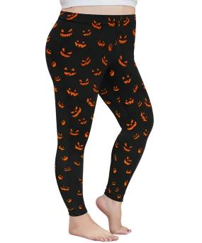 Halloween Pumpkin Printed Rise Waist Skinny Legging