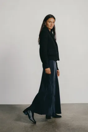 Harper Maxi Skirt, Japanese Cupro, Midnight