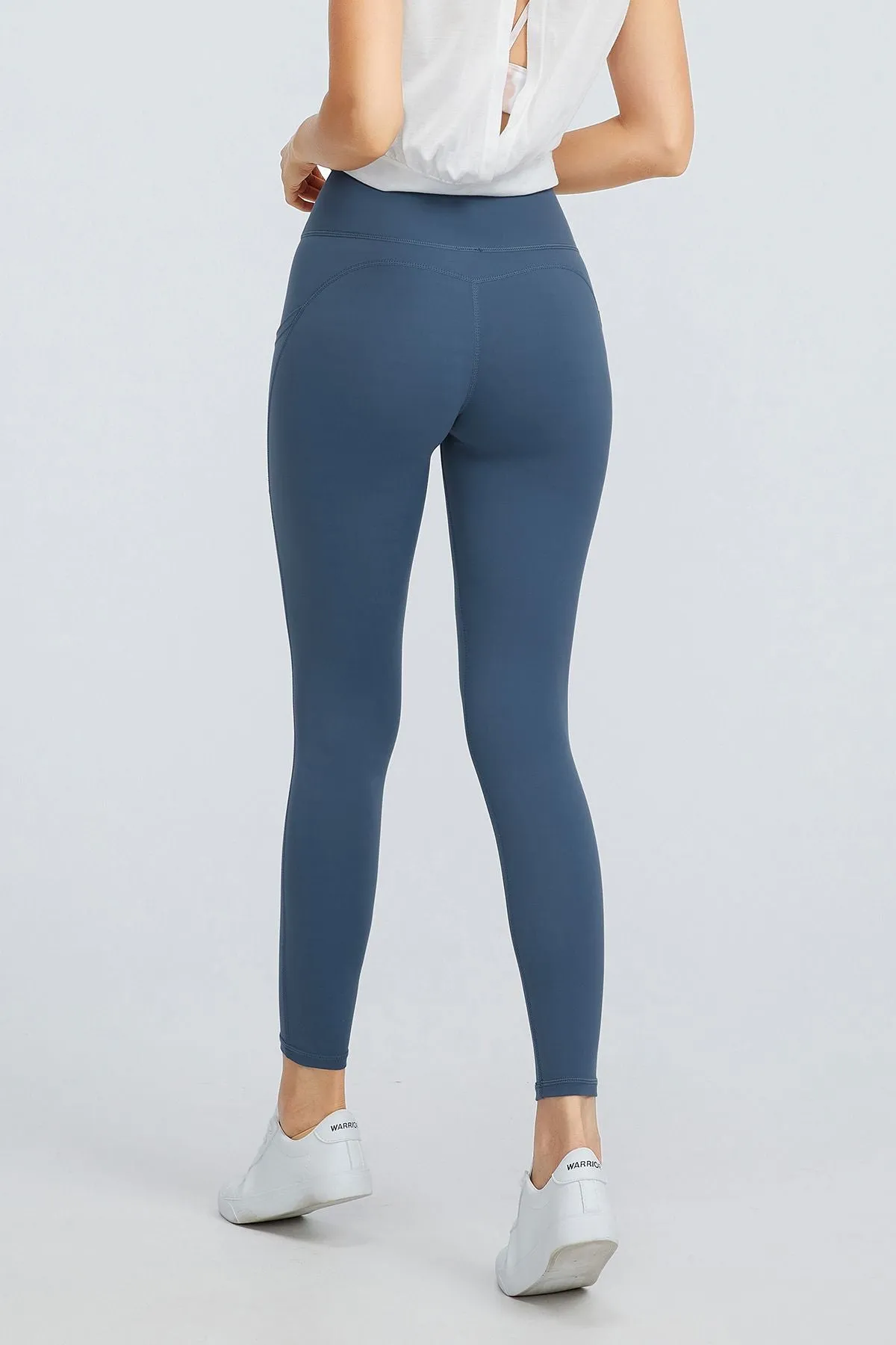 High Rise Lace-Up Leggings With Pockets