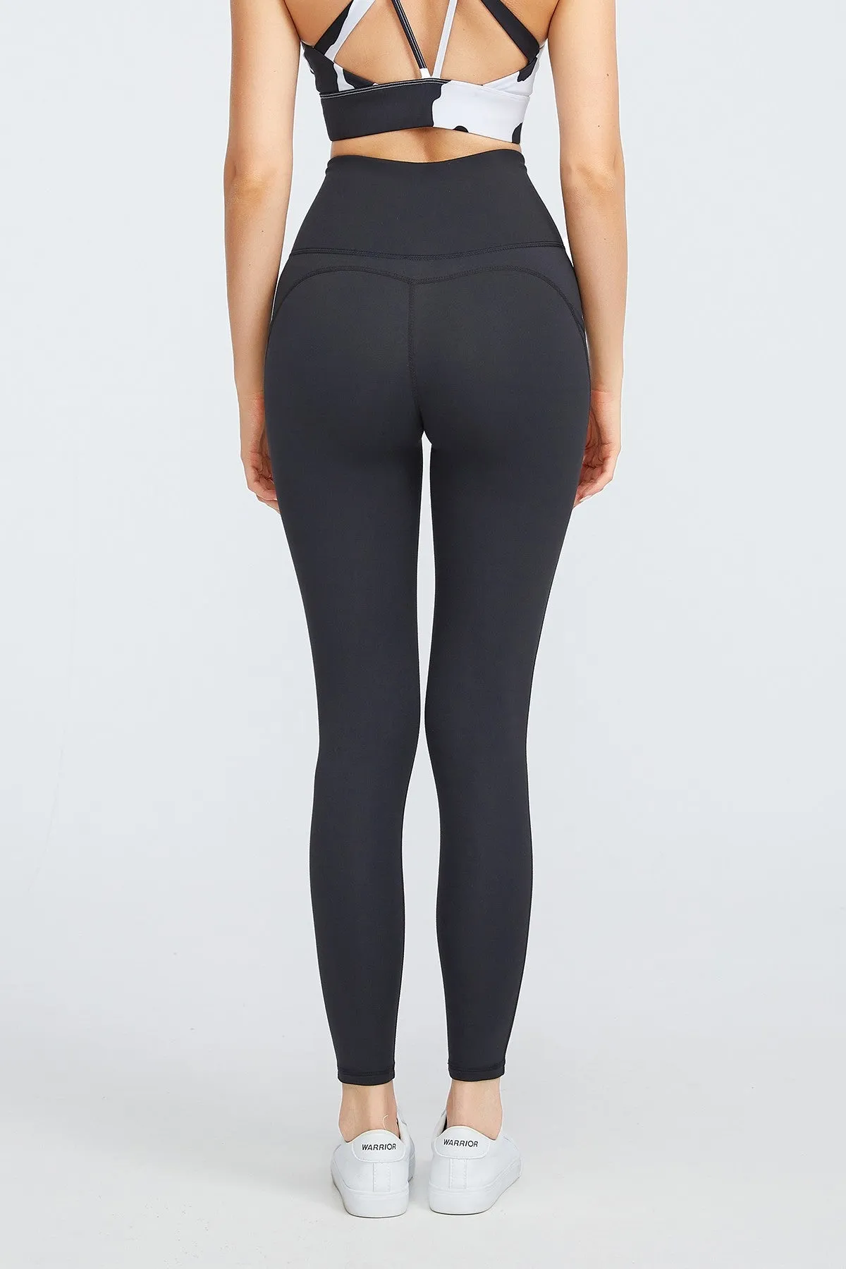 High Rise Lace-Up Leggings With Pockets