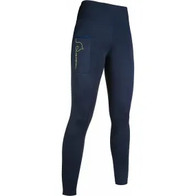 HKM Junior Riding Tight Leggings Navy/Green