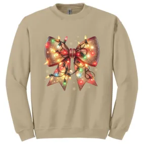 Holiday Lights Bow Sweatshirt or T-shirt