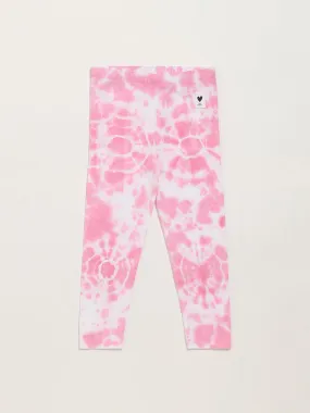 HOP Kids Pink & White Giraffe Print Leggings