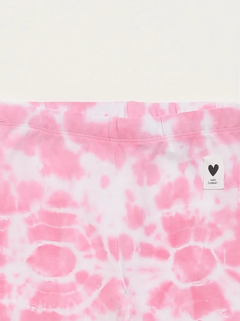 HOP Kids Pink & White Giraffe Print Leggings