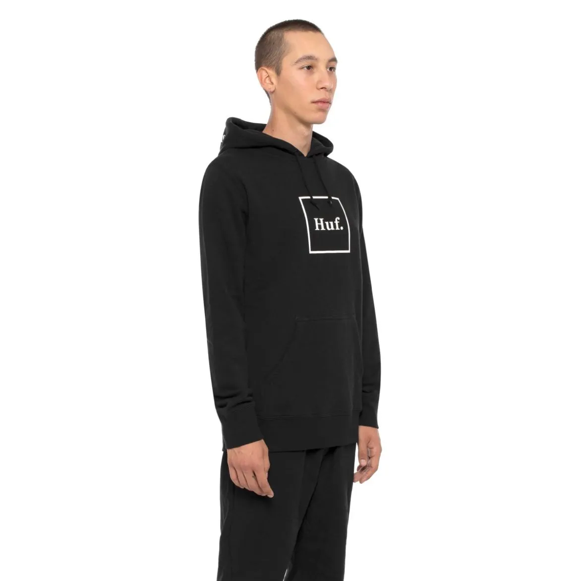 HUF ESSENTIALS BOX LOGO P/O HOODIE // BLACK