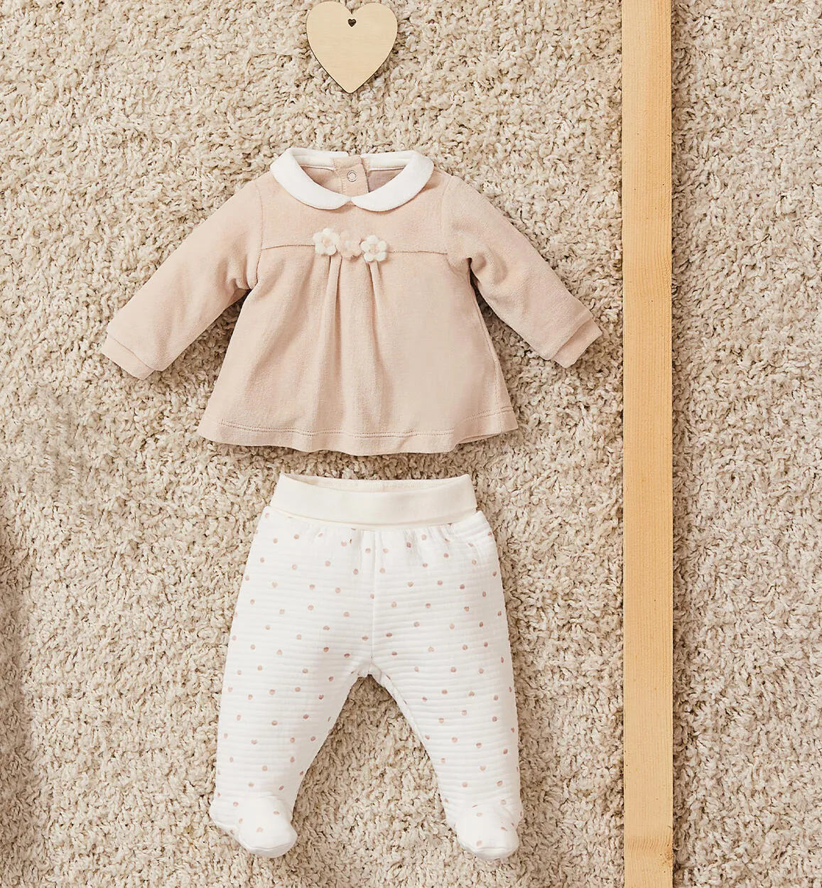 iDO - beige and cream 2 piece legging outfit