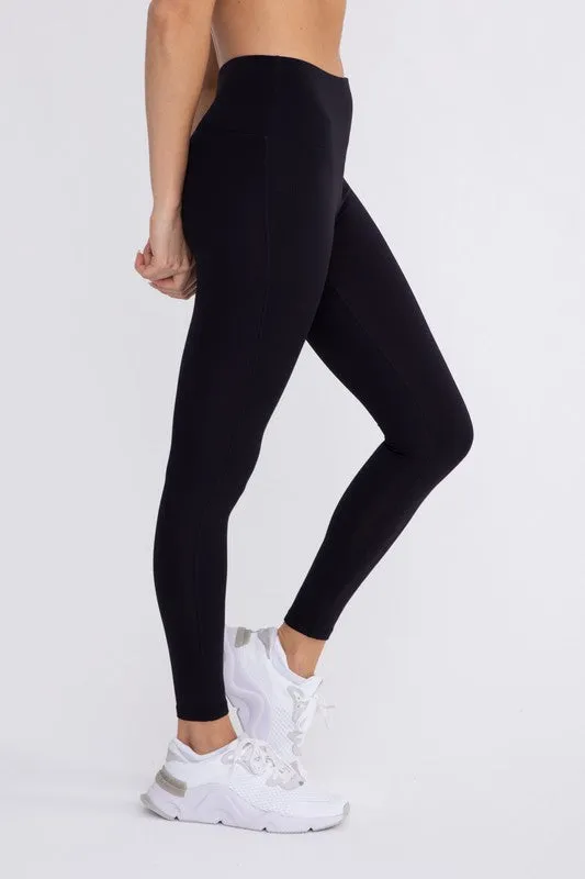 Jacquard Ribbed High-Waisted Leggings