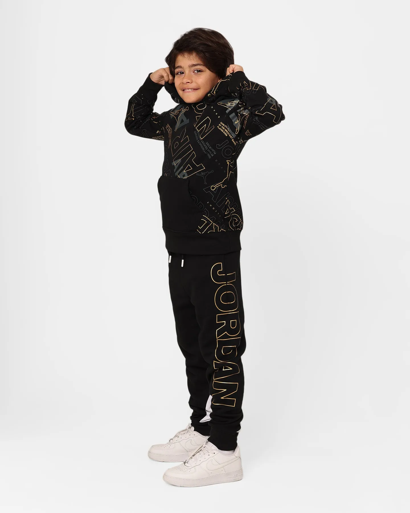 Jordan Kids' Holiday Shine Air Pullover Hoodie Black