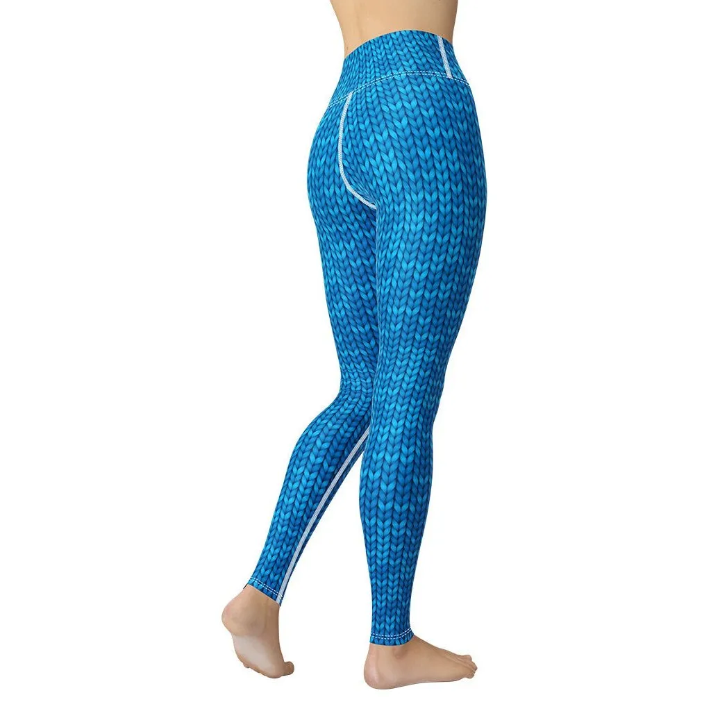 Knitted Print Pattern Yoga Leggings