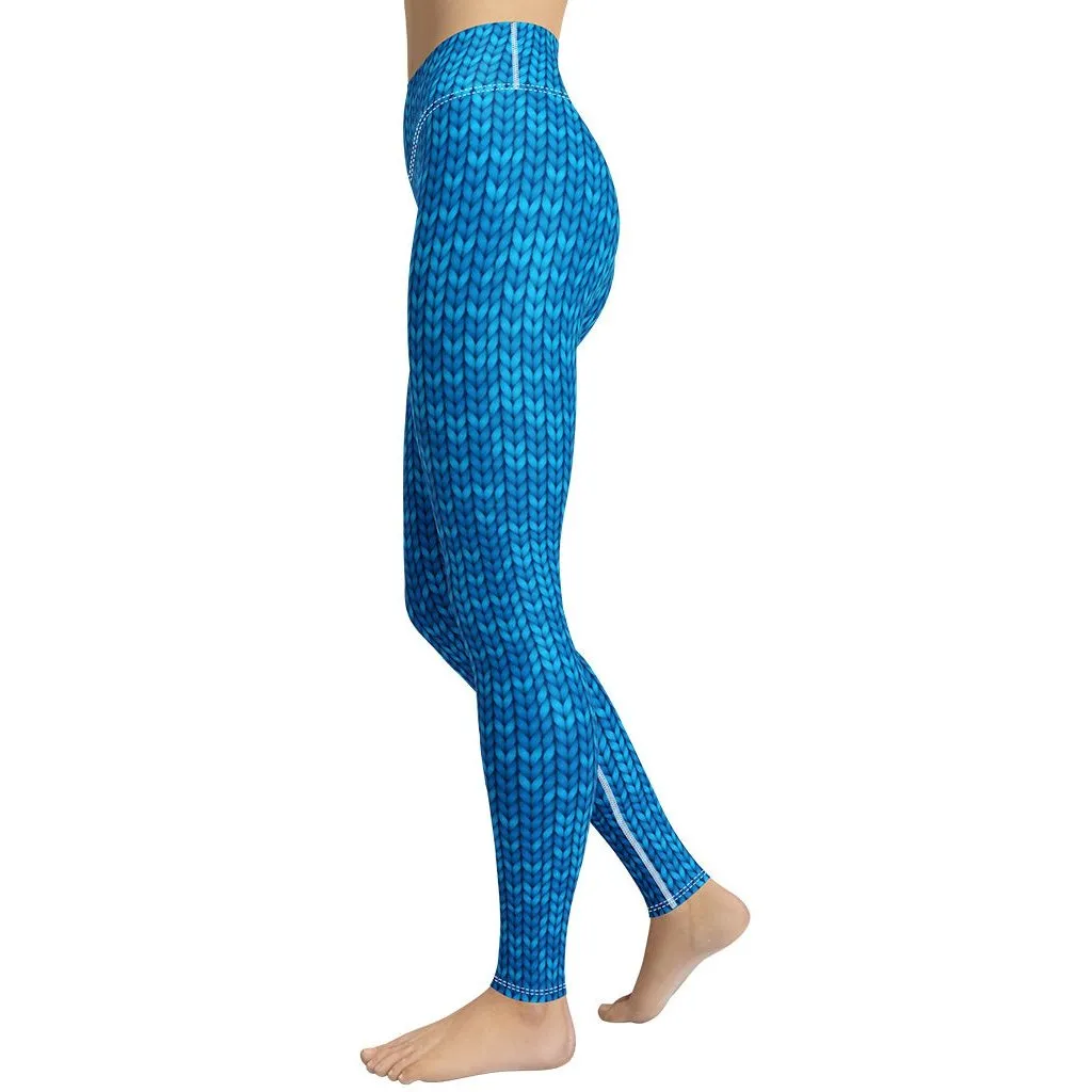 Knitted Print Pattern Yoga Leggings