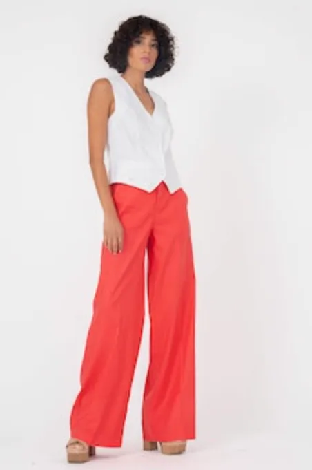 L99 Wide Leg Trouser-Firecracker