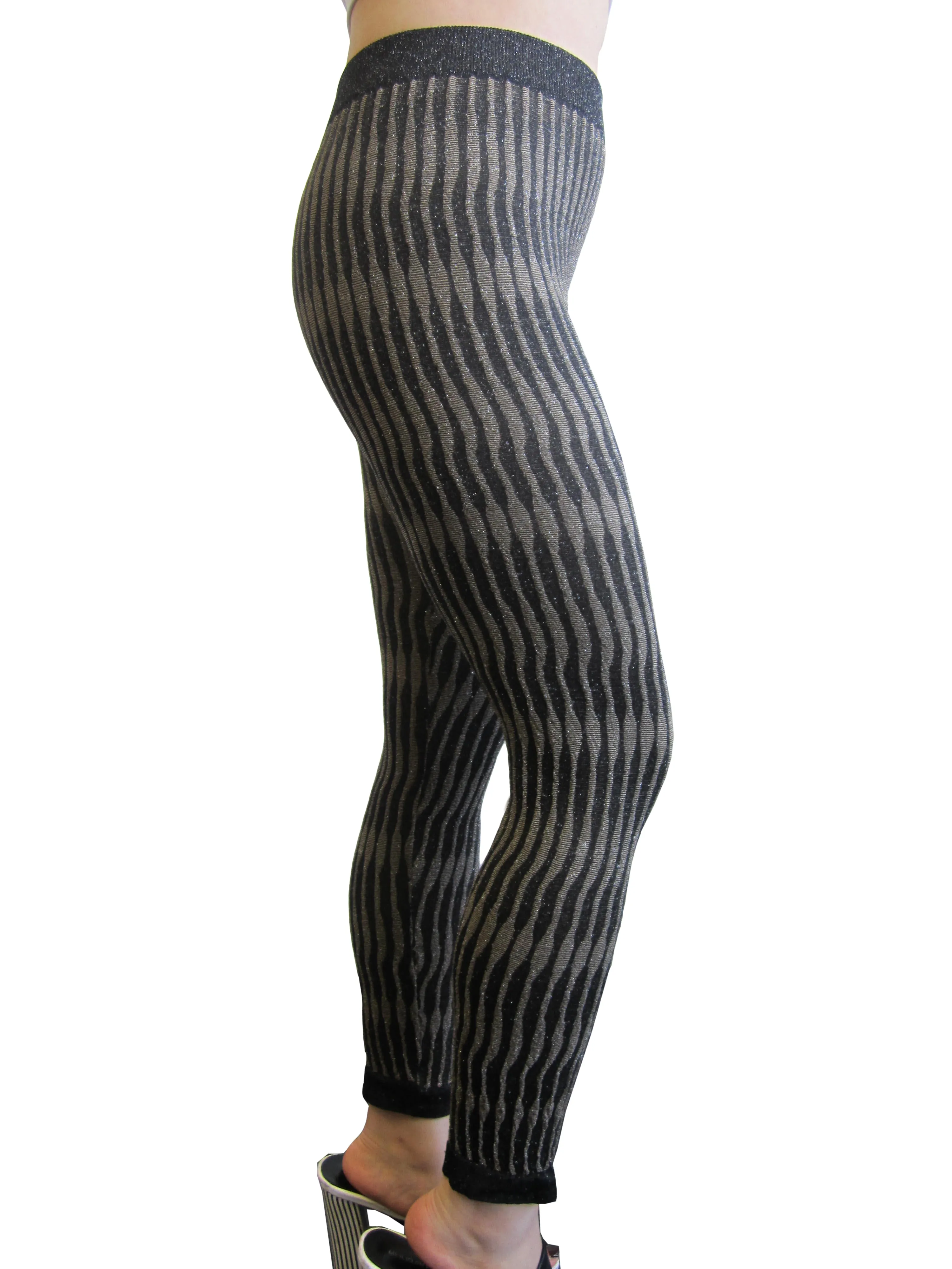 Leggings in Stripe Lurex  (A08B127)