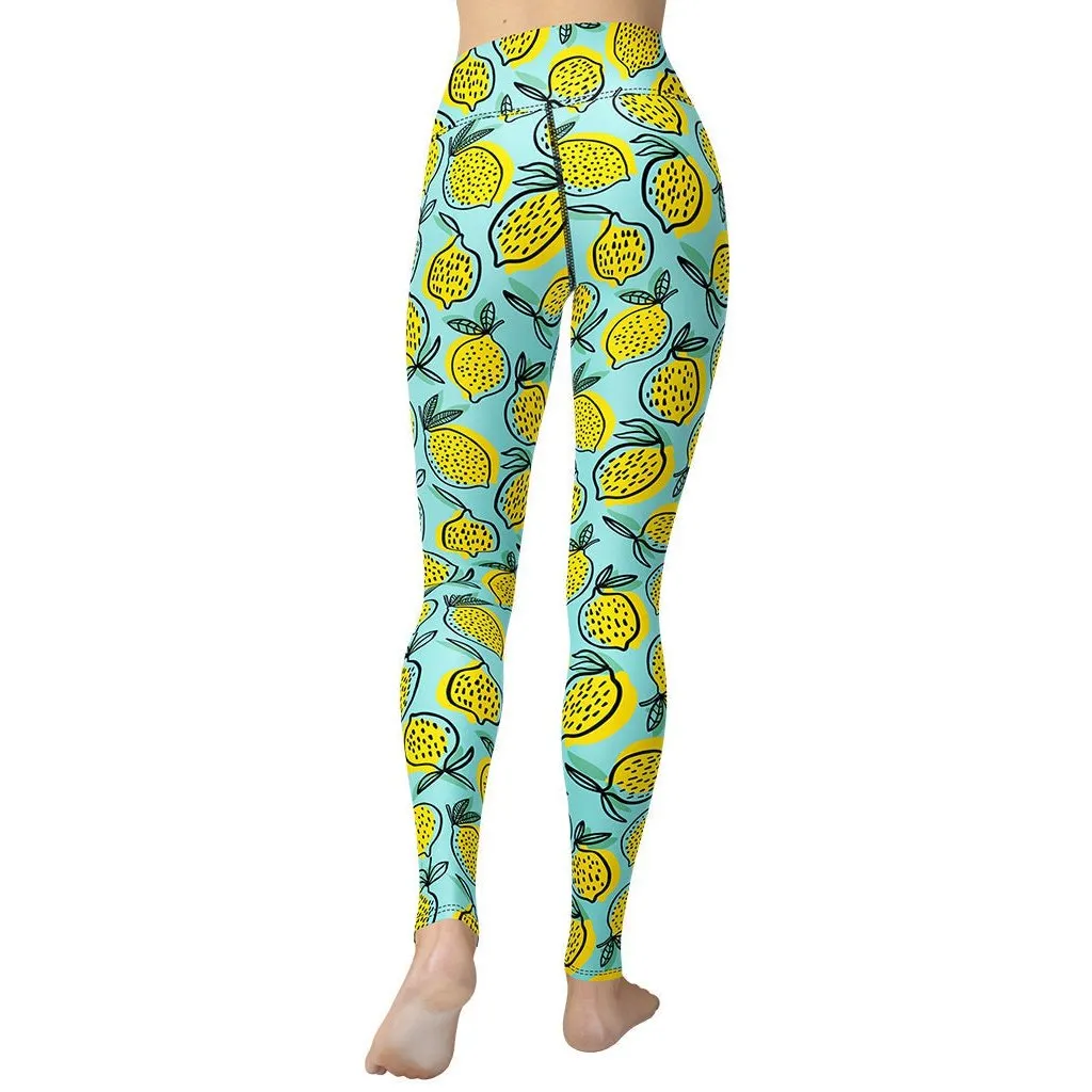 Lemon Pattern Yoga Leggings