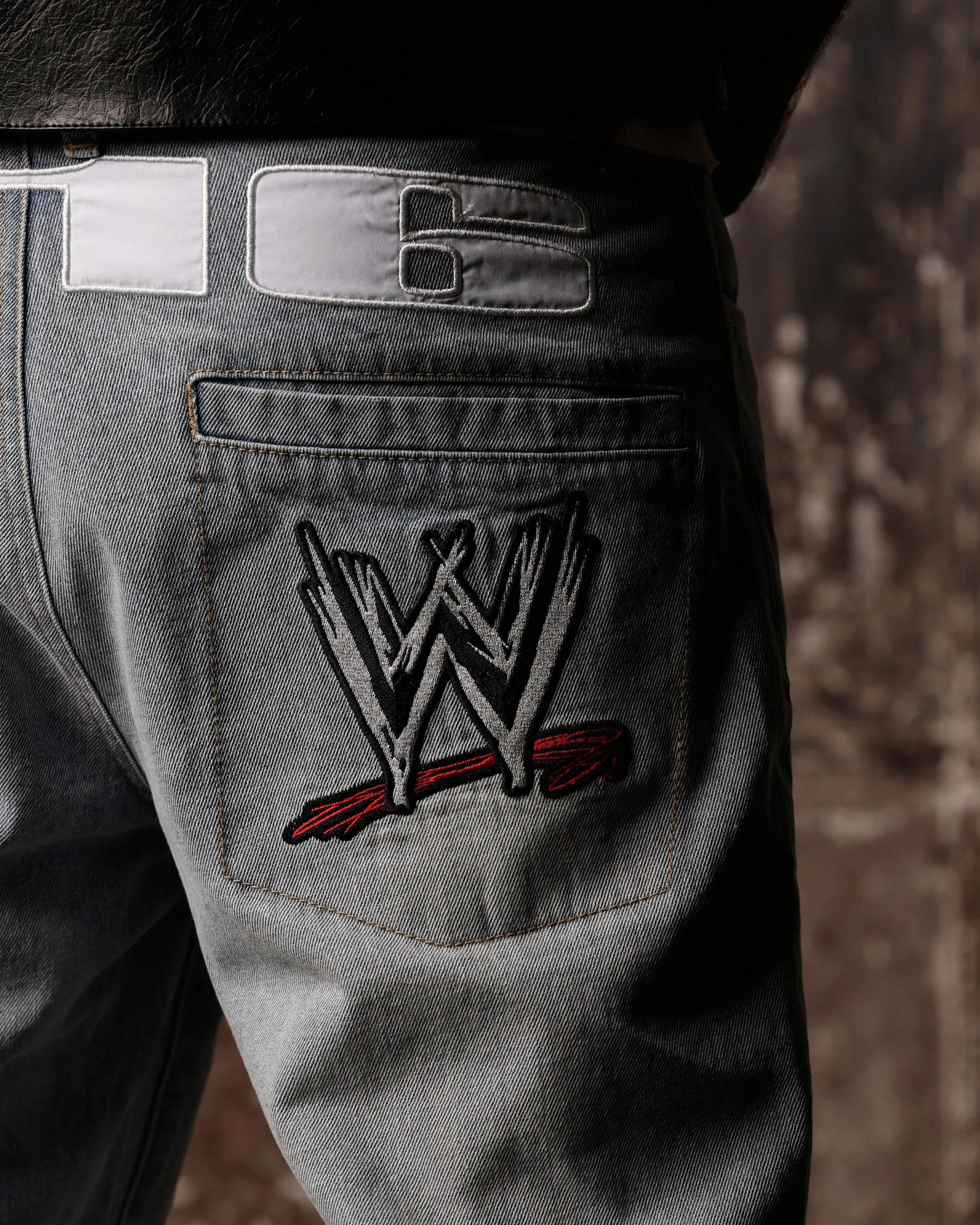 Loiter X WWE Stone Cold Washed Jeans Vintage Blue Wash