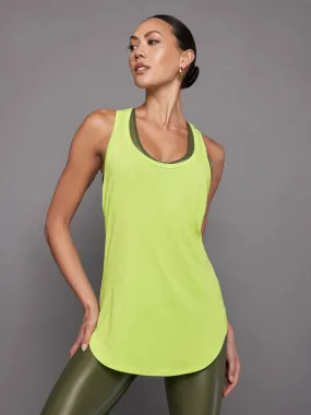 Long RacerBack Tank - Acid Lime