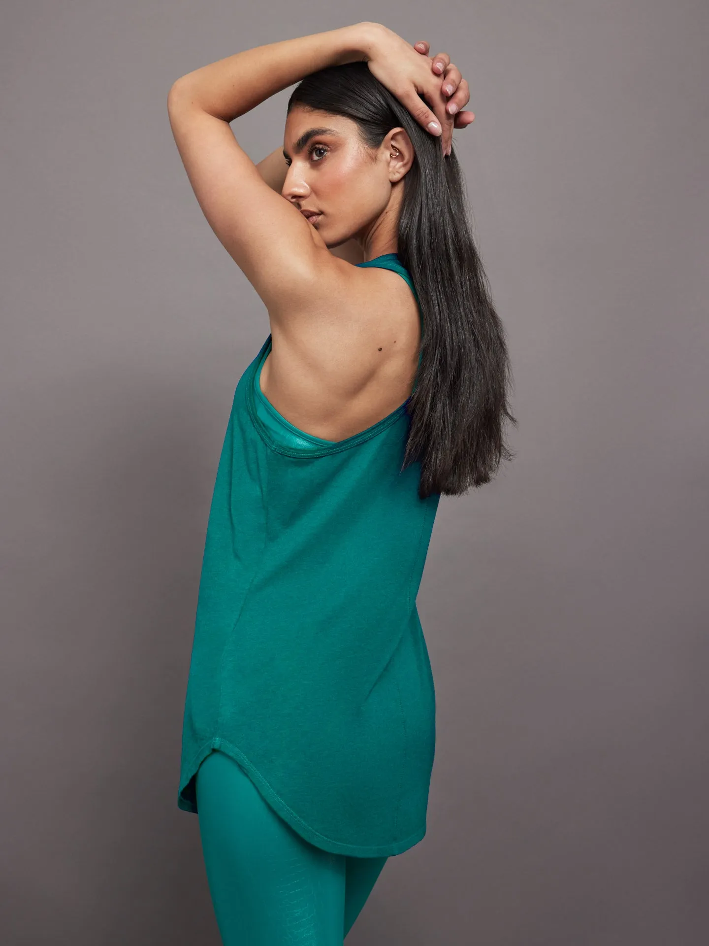 Long RacerBack Tank - Velvet Green