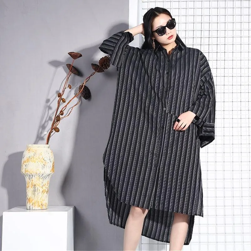 Long Sleeve Striped Shirt Dress | Millennials