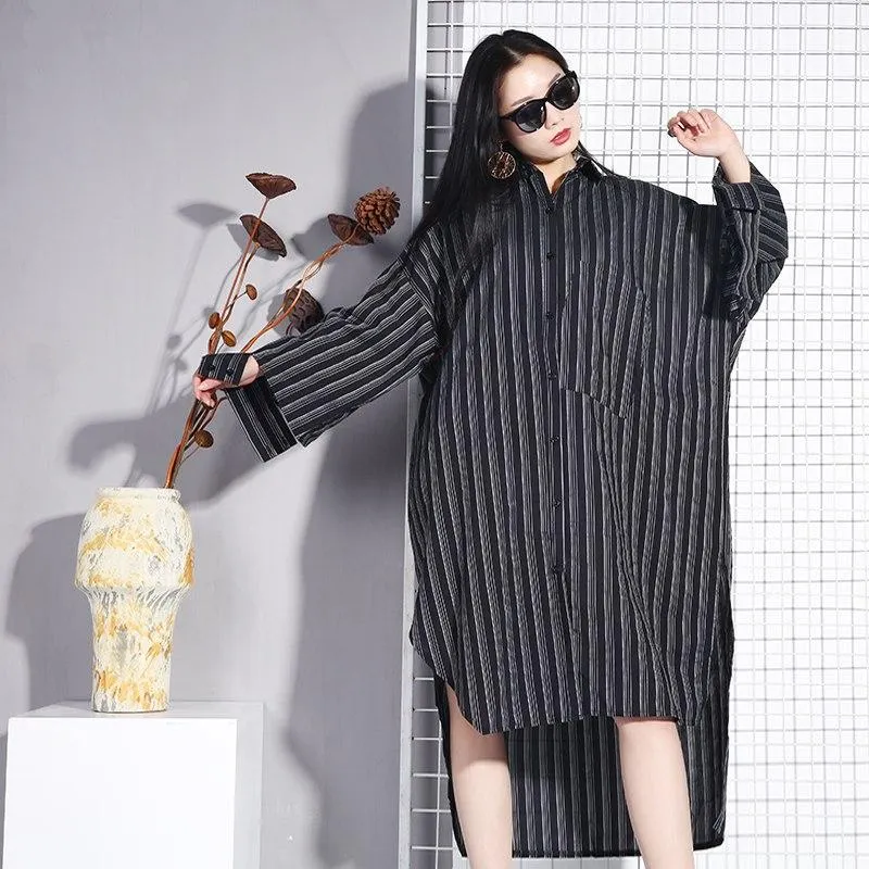 Long Sleeve Striped Shirt Dress | Millennials